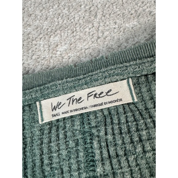 We The Free Sweater Womens Small Waffle Knit Pullover Slouchy Distressed Hem - Picture 2 of 6
